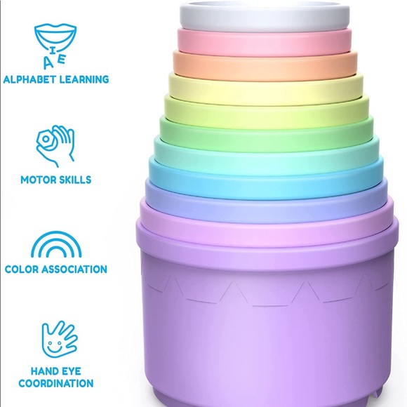 NEW Stack ‘n learn 10 colorful stacking cups - Picture 5 of 5